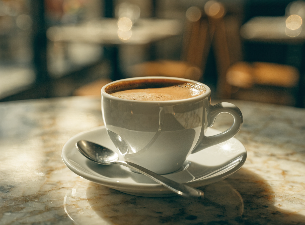 Italienischer Espresso in weißer Tasse
